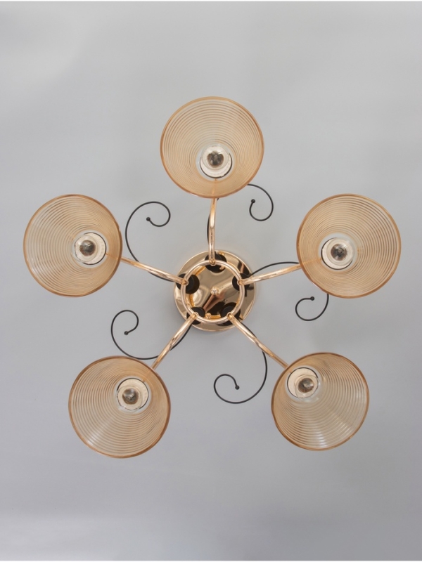 Люстра Люстра "Кольцо" 5х40Вт Е27 золото 58х58х24см