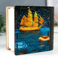 Копилка-книга "Корабль" 14х14 см