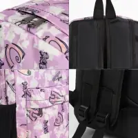 Рюкзак школьный на молнии, с карманами, с принтом, размер 30&times;13&times;42 см, фиолетовый