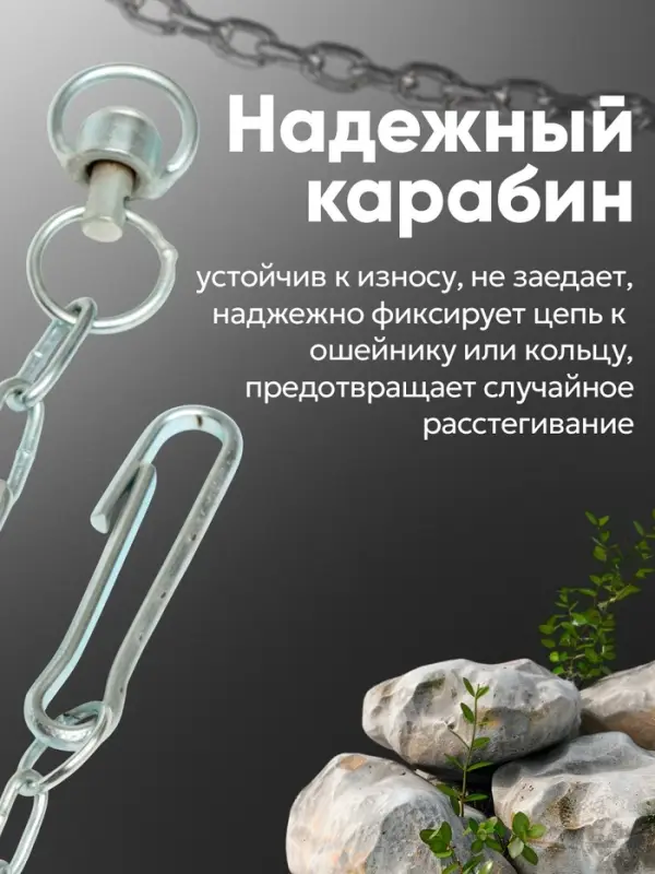 Цепь для привязи собак, 5 м, калибр 3&times;21 мм, белая