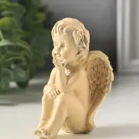 Фигурка гипс &laquo;Ангел мечтает&raquo;, 10&times;5 см, слоновая кость