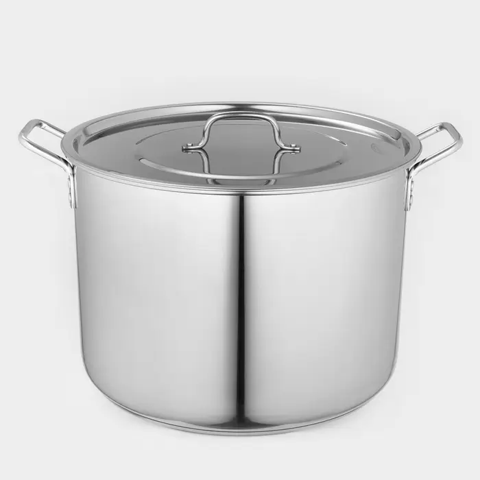 Котёл Катунь &laquo;Общепит&raquo;, 30 л, d=40 см, h=28 см, с крышкой, капсульное дно, индукция, нержавеющая сталь, хромированная