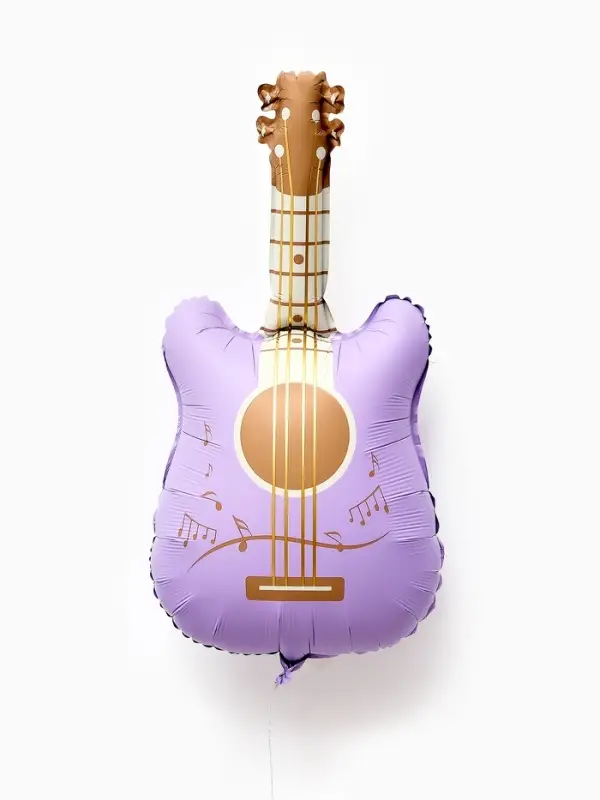 Воздушный шар фольгированный 35" "Гитара" цвет сиреневый
