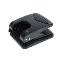 Дырокол металлический, 40 листов, с линейкой, чёрный