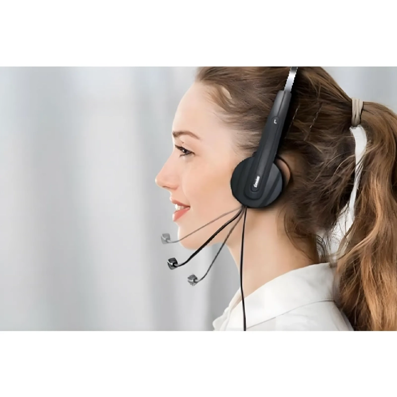 Гарнитура компьютерная Genius HS-220U,&nbsp; кабель 2.4м., черный