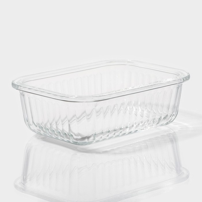 Контейнер для еды из жаропрочного стекла Доляна «Данте», прямоугольный, 370 мл, 14,5×10,5×5,5 см