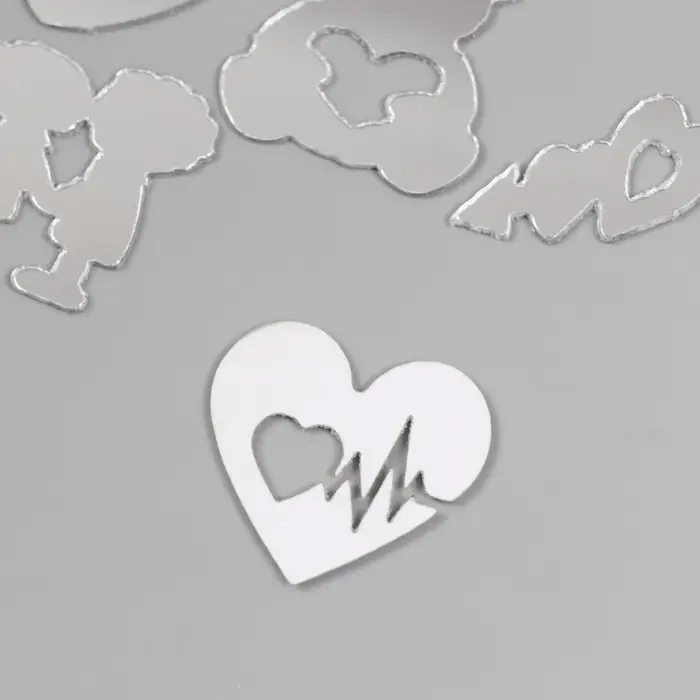 Декор для творчества пластик зеркальный "Любовь" набор 6 шт