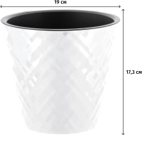 Горшок для цветов&nbsp;InGreen Manhattan D190мм,&nbsp;3,3л c дренаж встав белосн