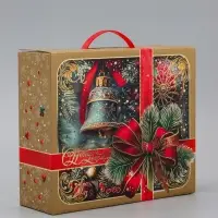 Коробка Новогодняя подарочная "Часики" 29 х 24,5 х 9,5 см