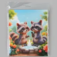 Алмазная мозаика &laquo;Еноты в саду&raquo; 21&times;25 см, с мольбертом