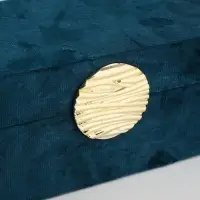 Шкатулка для украшений &laquo;Море&raquo;, текстиль, бирюзовая, 10&times;20&times;9 см