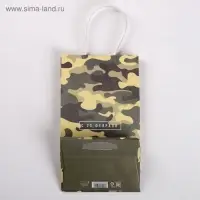 Пакет подарочный крафт, упаковка, &laquo;С 23 февраля&raquo;, 21&times;12&times;9 см
