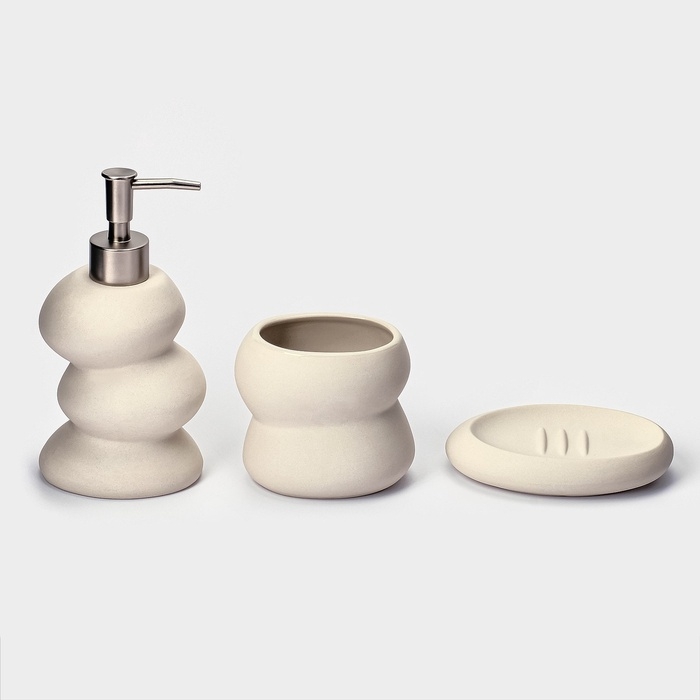 Набор для ванной Набор для ванной "Мено" 3 предмета (дозатор для мыла, стакан, мыльница)