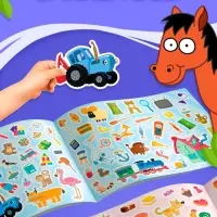 Альбом 500 наклеек, А4, 12 стр., Синий трактор