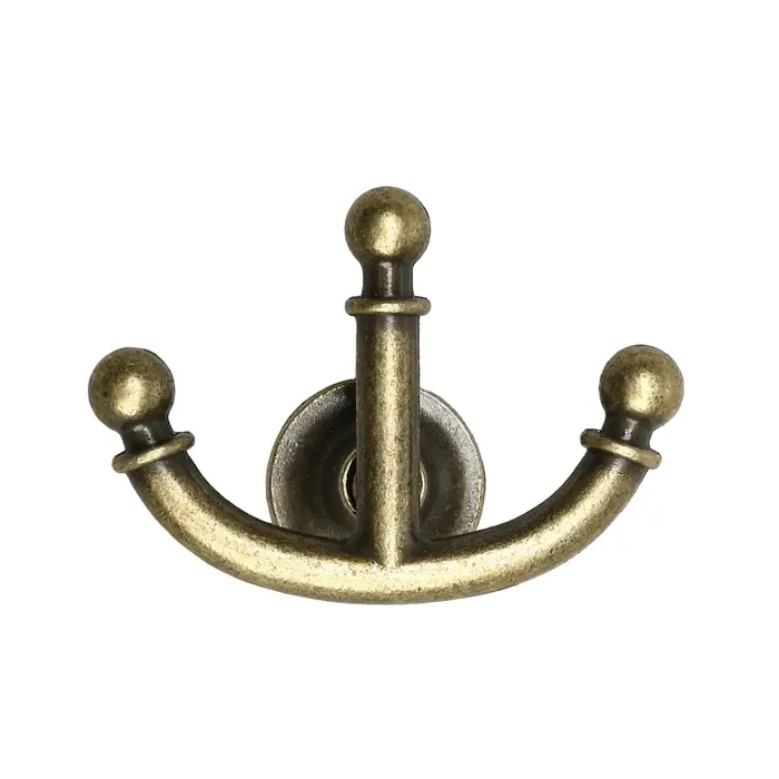 Крючок мебельный ТУНДРА TKT006, трехрожковый, бронза