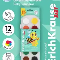 Акварель 12 цветов, ErichKrause ArtBerry, медовая, без кисти, пластиковая коробка, европодвес
