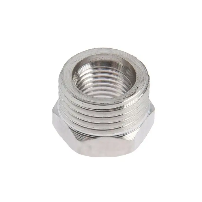 Футорка ZEIN engr, 1/4" х 1/2", внутренняя/наружная резьба, нержавеющая сталь