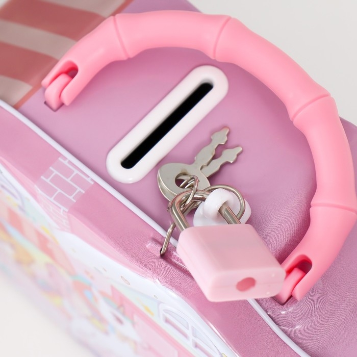 Копилка металл с замочком Копилка металл с замочком "Домик с жителями" МИКС 19х6,5х9,5 см