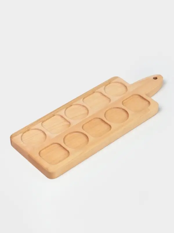 Доска - менажница деревянная для подачи шотов Adelica, на 5 рюмок, 30&times;13&times;1.8 см, берёза