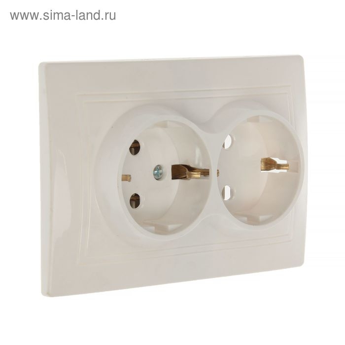 Розетка Smartbuy  Розетка Smartbuy "Венера", 16 А, двухместная, скрытая, с з/к, белая