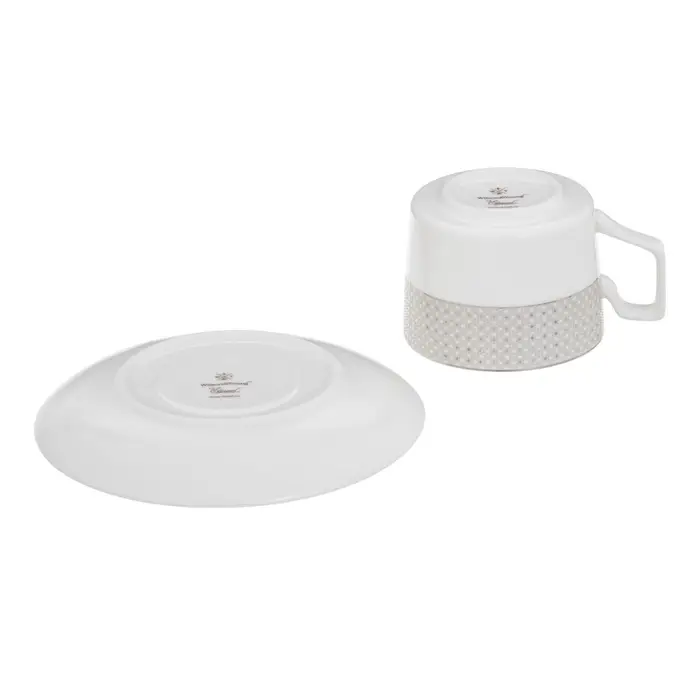 Чайный сервиз WY Eternal, 12 предметов, кружка 250 мл 6 шт., блюдце 6 шт., фарфор