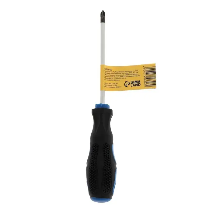 Отвертка крестовая ТУНДРА, сатин, магнит, двухкомпонентная рукоятка, PH1&times;100 мм