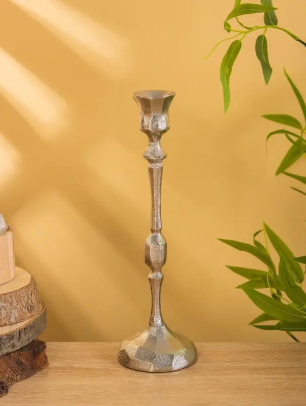 Подсвечник  Подсвечник "Грани" алюминий 30 см, цв. серебро