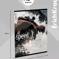 Тетрадь 12 листов в клетку ErichKrause Big Wheels, 60 г/м&sup2;, обложка мелованный картон, МИКС