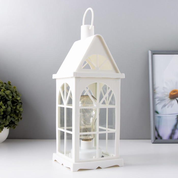 Ночник Ночник "Фонарь-домик"белая от батареек 3ААА 35х13,5х13,5 см RISALUX