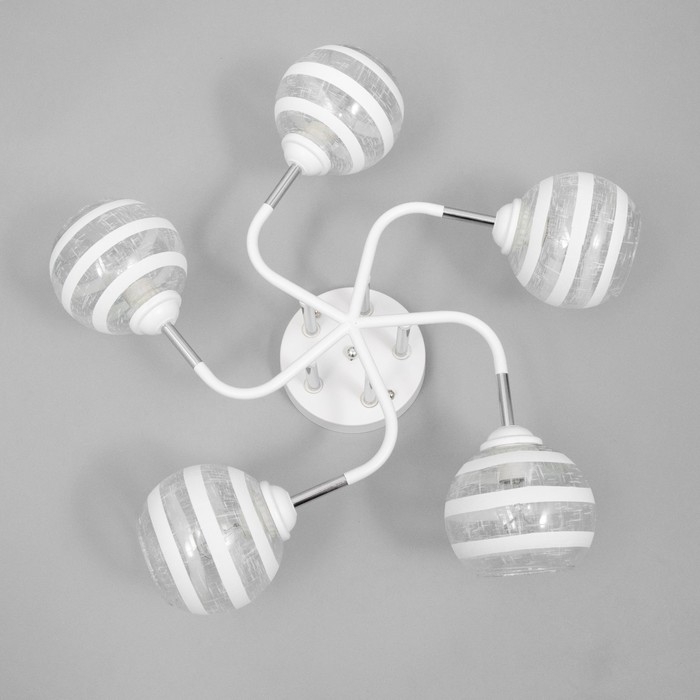 Люстра Люстра "Офелия" 5хЕ27 40Вт бело-хромовый 60х60х27 см BayerLux