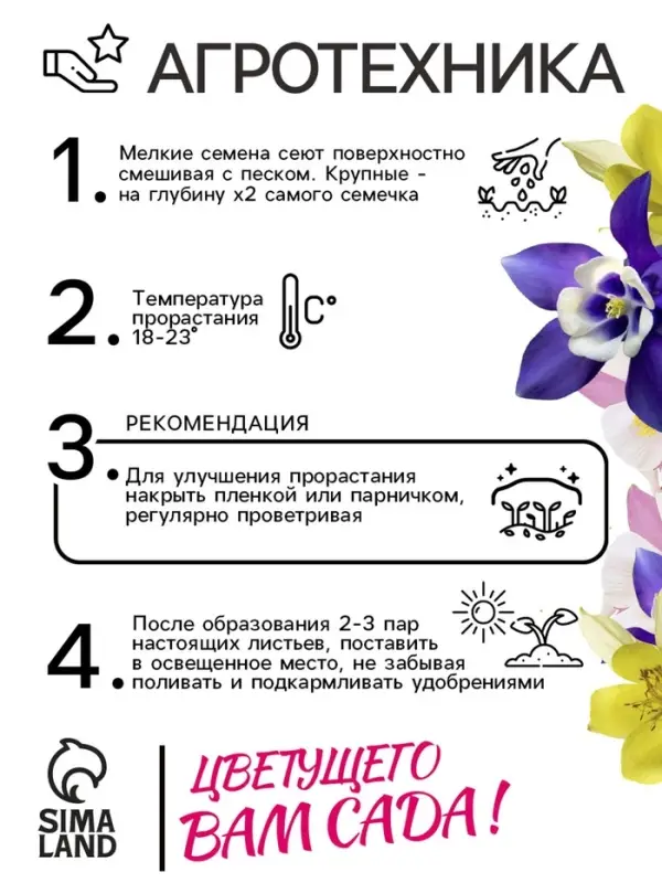 Семена Аквилегия  Семена Аквилегия "Маккана Гигант", ц/п,  0,1 гр.