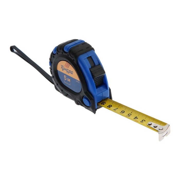 Рулетка ТУНДРА, обрезиненный корпус, 3 фиксатора, 5 м х 19 мм Рулетка ТУНДРА, обрезиненный корпус, 3 фиксатора, 5 м х 19 мм
