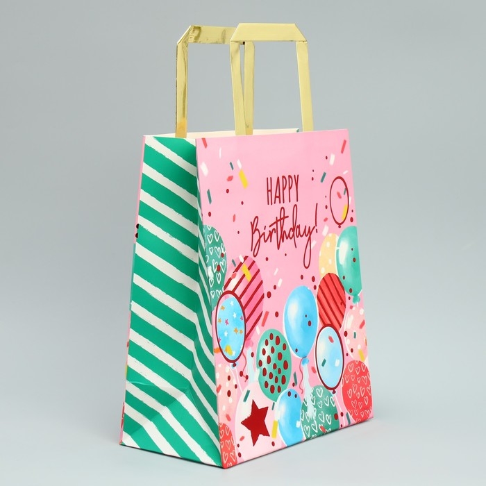 Пакет подарочный, упаковка, Happy Birthday, ML 23 х 27 х 11.5 см Пакет подарочный, упаковка, Happy Birthday, ML 23 х 27 х 11.5 см