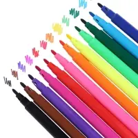 Фломастеры 12 цветов Calligrata &laquo;Машинка&raquo;, невентилируемый колпачок