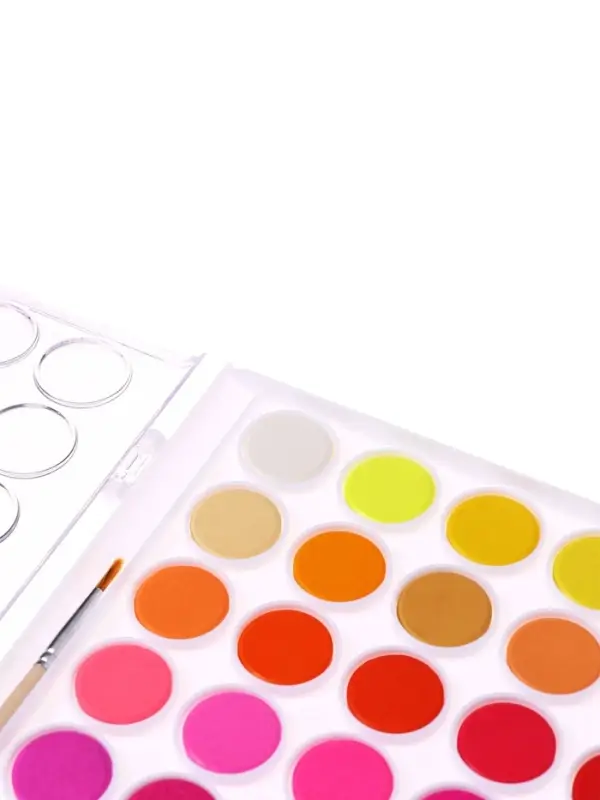 Краски акварельные 48 цветов, круглые, диаметр кюветы 23 мм, с кистью, пластиковый пенал, CALLIGRATA TOP