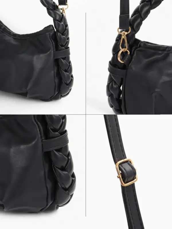 Сумка женская багет на молнии, 24&times;6&times;15.5 см, чёрная