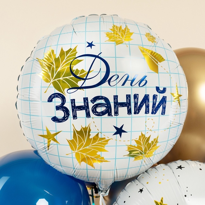 Воздушный шар фольгированный 18 Воздушный шар фольгированный 18" «День знаний», круг, инд. уп.