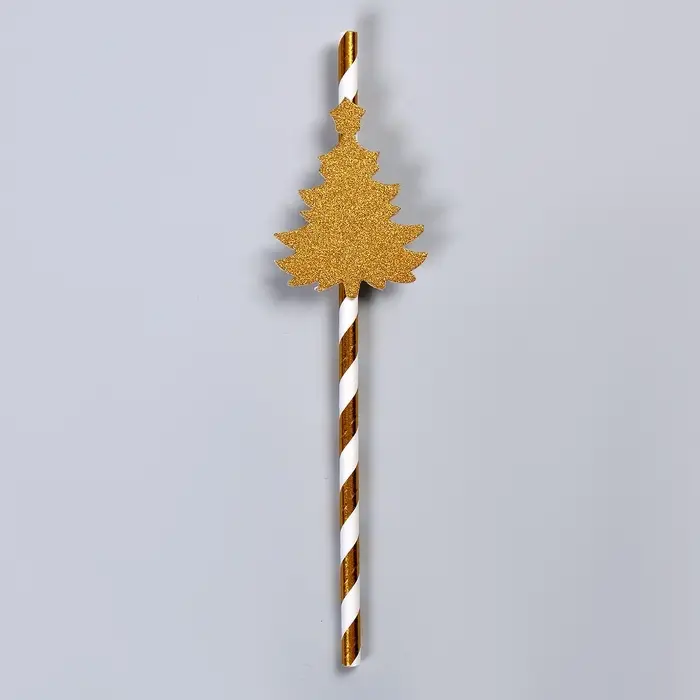 Трубочка для коктейля «Ёлочка», полоска, в наборе 10 штук