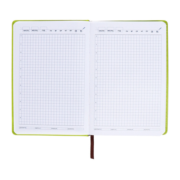 Ежедневник недатированный, А5, 140л, клетка, обл.кожзам, с хлястиком, Цветы, зеленый Ежедневник недатированный, А5, 140л, клетка, обл.кожзам, с хлястиком, Цветы, зеленый