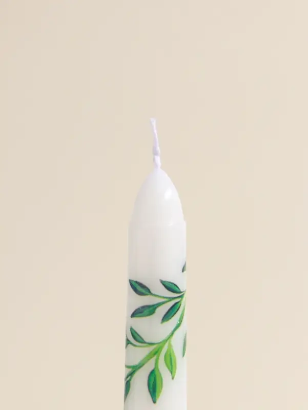 Набор свечей античных, 2,2х25 см, 2 шт "Оливковые листья" 8х28х2,3 см