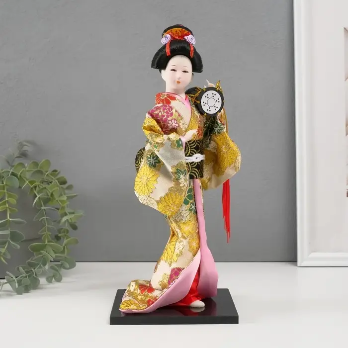 Кукла коллекционная Кукла коллекционная "Гейша в шелковом кимоно с барабаном" 22,5 см