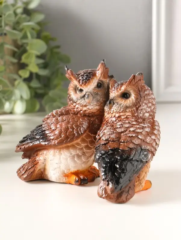 Фигура полистоун "Пара сов" 11х14,5 см