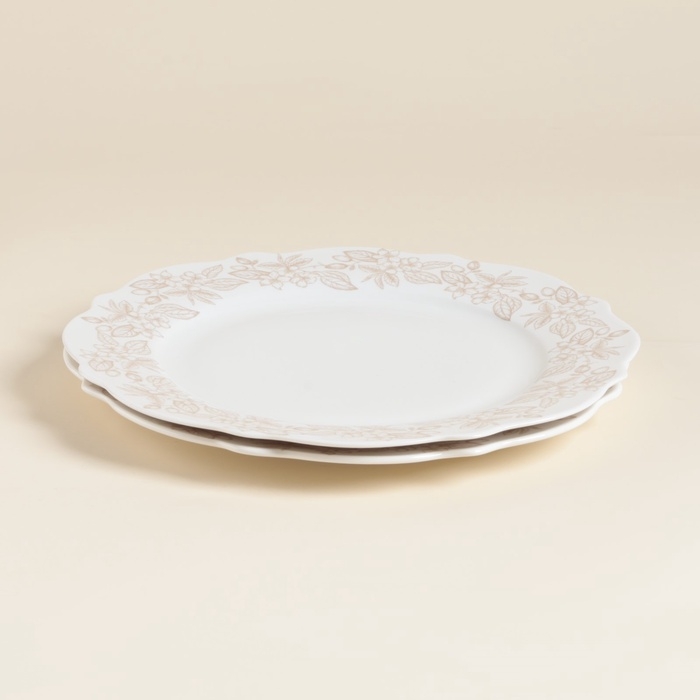 Тарелки SL Home «Аманде», d=27,5 см, набор 2 шт, фарфор, белые Тарелки SL Home «Аманде», d=27,5 см, набор 2 шт, фарфор, белые