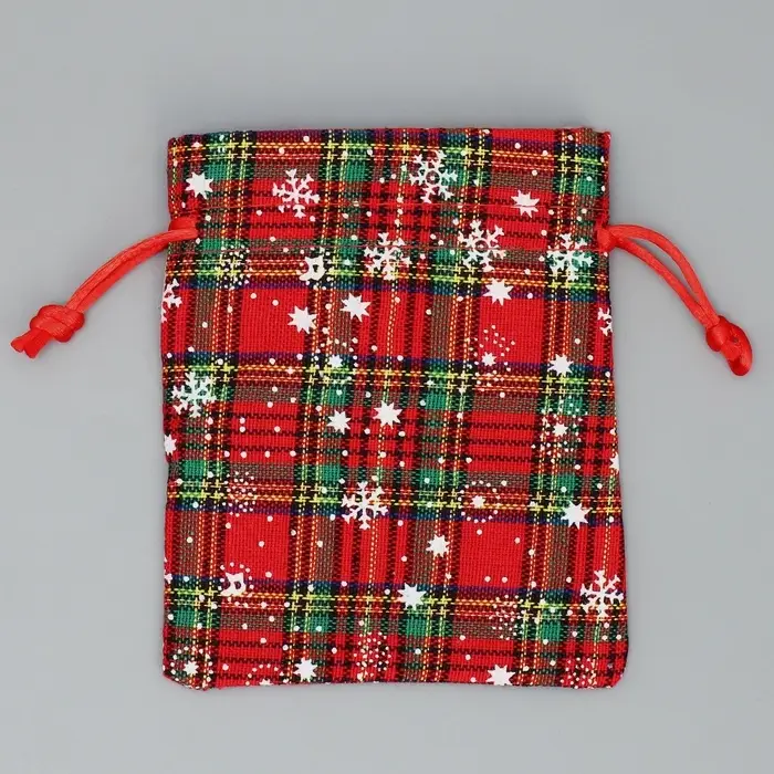 Мешочек подарочный холща «Новогодние истории», снежинки, 10 х 12 см +/- 1.5 см Мешочек подарочный холща «Новогодние истории», снежинки, 10 х 12 см +/- 1.5 см