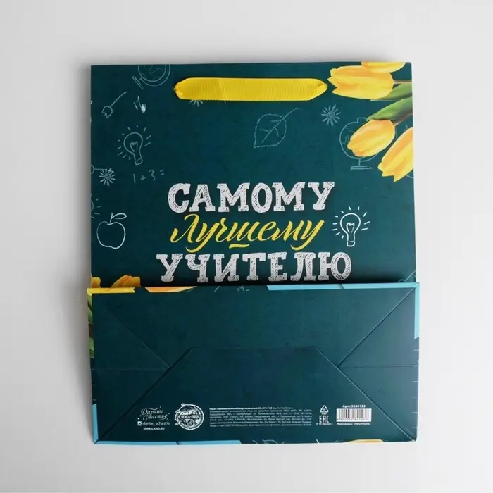 Пакет подарочный ламинированный &laquo;Самому Лучшему Учителю&raquo;, ML 27&times;23&times;11.5 см