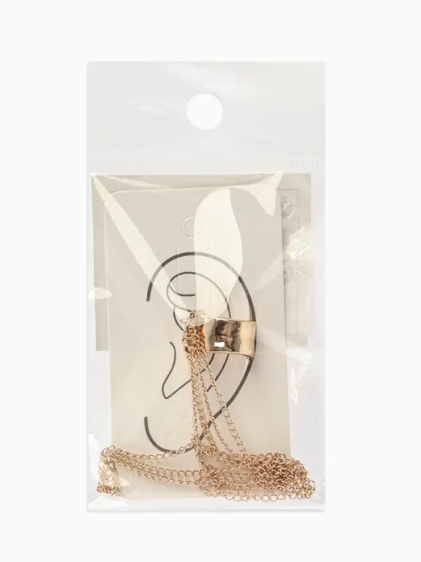 Серьга кафф &laquo;4 Цепочки&raquo;, цвет золото