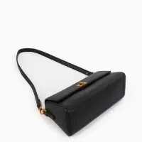 Сумка женская мессенджер TEXTURA на клапане, 26&times;9&times;12 см, чёрная