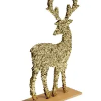 Декор новогодний Лесная мастерская &laquo;Яркий олень&raquo; золотой, 6&times;14&times;24 см