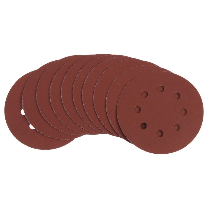 Круг абразивный шлифовальный под  Круг абразивный шлифовальный под "липучку" ТУНДРА, перфорированный, 125 мм, Р800, 10 шт.