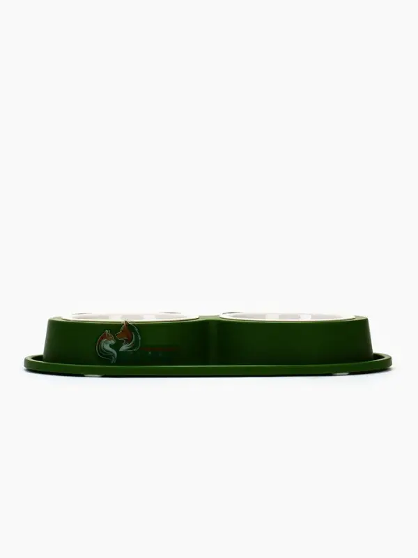 Миска двойная фигурная 29,5 х 14 х 4 см, зелёная Миска двойная фигурная 29,5 х 14 х 4 см, зелёная